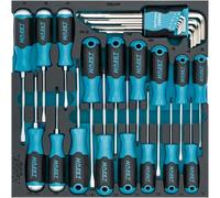 HAZET Screwdriver Set 163-297/26N, 26 Pieces, 1.5-10 mm, PH1-PH2, T10-T30, Slotted, Phillips, Inner Hex and Inner TORX, Includes Allen Screwdriver Set