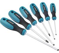 HAZET Screwdriver Set 810/6 I 6-Piece Tool Set, Drive: Slotted and Phillips Profile, Non-Slip Hazet 3-Component Handle, High Power Transmission for Manual Operation