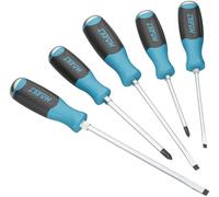 HAZET Screwdriver Set with Impact Cap 811S/5, 5 Pieces, Phillips PH and Slotted Profile, Robust Round Blade, Loosen Fixed Screws