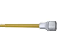 Hazet Screwdriver Socket 986SL-6, Inner Hexagon 6 mm, 1/2 Inch Square, Hollow, TiN-Coated, 140 mm Length, for Manual Operation, DIN 7422