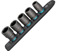 HAZET Smart-Rail 900S-SR/5 | Magnetic Base with 5 Slots, Drive: Square 12.5 mm (1/2 Inch), Output: External Hexagonal | Plastic Socket Strip for Socket Spanner