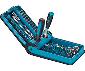 Hazet SmartCase Socket and Bit Set 856-1HP I 38-Piece Nut Tool Set, Drive 4 and Hex 6.3 (1/4 Inch), Various Bits in Compact Tool Box