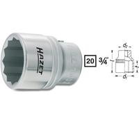 Hazet Socket Insert 41Mm 3/4" 20Mm Double Hexagon 1000Z-41