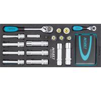 Hazet Socket Set 12.5mm 1/2" 6.3mm 1/4 54 Pieces 163-376/54