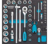 Hazet Socket Set 12.5mm 1/2" 6.3mm 1/4" 57-Piece 163-224/57