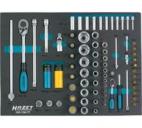 Hazet Socket Set 12.5mm 1/2" 6.3mm 1/4" 77 Pieces 163-138/77