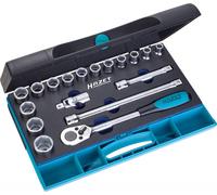 Hazet Socket Set 12.5mm 1/2" External Hex Traction Profile 18 Pieces