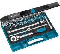 Hazet Socket Set 12.5mm 1/2" External Hex Traction Profile 25 Pieces