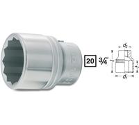 HAZET Socket Wrench Insert 20Mm 3/4" External Double Hexagon 1000AZ-2