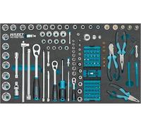 HAZET Socket Wrench Set 163-508/138N 138-Piece E5-E20, PH1-PH3, PZ1-PZ3, T6-T55, Slotted, Phillips, Pozidriv, Inside/Outside Hex and Inner Torx Incl. Pliers & Reversible Ratchets