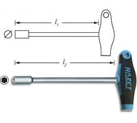 Hazet Socket Wrench with T-Handle - External Hex Profile - 13 428-13