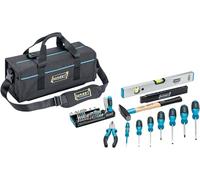 HAZET Universal Tool Bag 191T-5/51 Small 51 Pieces with Screwdrivers, Pliers, Hammer, Spirit Level, Bit Set, Bag with Zipper Inner Pocket