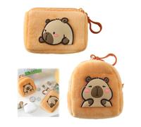 HAZMA Pack of 2 Water Pig Purse, Cute Purse, Capybara Plush Pendant, Cartoon Plush Purse, Mini Storage Bag for Children, Purse Children