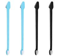 HAZMA Pack of 4 Dog Toothbrush, Small Dog Toothbrush, Cat Toothbrush, Mini Toothbrush, Dog Toothbrush (Black + Blue)