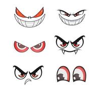 HAZMA Pack of 6 Stickers Eyes, Eye Stickers Robotic Lawnmower, Car Devil Eyes Car Stickers, Waterproof Self-Adhesive Eye Stickers for Car Vacuum Cleaner Robot Lawnmower (A, Demon)