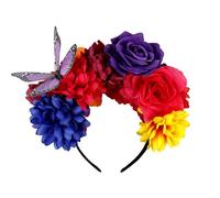 Hazms Rose Flower Butterfly Crown Headband Halloween Headbands Mexican Rose Flower Crown Day of the Dead Headband for Party
