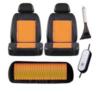 Hazomeu Super warm and comfortable professional, , Non-Slip Easy Install Winter Driving Kit, heated car seat cover,Brown-mainseat+auxiliaryseat+backseat