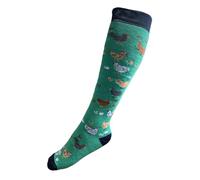 Hazy Blue Animal Lovers Womens Welly Socks Highland Cow Duck Horse Hedge hog Dog Pattern Size 3-8 (UK, Numeric, 3, 8, Regular, Regular, Hens)