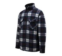 Hazy Blue Baxter Mens Fleece Lined Jacket - Lumberjack Shirt & Work Shirt Style - Casual Sherpa Classic Fleece Outerwear with Durable & Comfortable Design - NAVY - 3XL