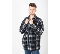 Hazy Blue Baxter Mens Lumberjack Shirt - Fleece Lined Jacket & Work Shirt Style - Casual Sherpa Classic Fleece Outerwear with Durable & Comfortable Design - Black- XL