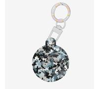 Hazy Blue Grey Camo Print Round Acrylic Pet Tag, Dog Neck Pendant Tags for Pets Circular Dog Cat Collar Name Tags