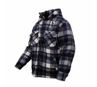 Hazy Blue Logan Mens Fleece Lined Lumberjack Flannel Shirt Long Sleeve Checked (UK, Alpha, L, Regular, Regular, Blue)