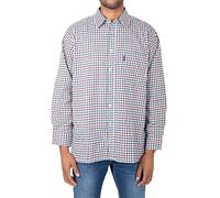 Hazy Blue | Mens Long Sleeve Country Shirt | Casual Check Outdoor Linen Winter Cotton Farming Shooting Fishing Hiking Walking Checked Farm Button Up Shirt (L, York Blue)