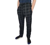 Hazy Blue Mens Premium Pyjamas With Pockets Ultra Soft Flannel Checked Bottoms Fleece Pyjamas Loungewear PJs Sleepwear (M, Grey)