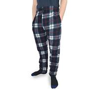 Hazy Blue Mens Premium Pyjamas With Pockets Ultra Soft Flannel Checked Bottoms Fleece Pyjamas Loungewear PJs Sleepwear (S, Navy)