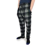 Hazy Blue Mens Premium Pyjamas With Pockets Ultra Soft Flannel Checked Bottoms Fleece Pyjamas Loungewear PJs Sleepwear (L, Black)