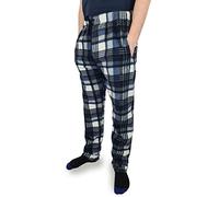 Hazy Blue Mens Premium Pyjamas With Pockets Ultra Soft Flannel Checked Bottoms Fleece Pyjamas Loungewear PJs Sleepwear (XXXL, Mid Blue)