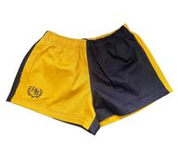 Hazy Blue Nelson - Coloured Block Shorts, Unisex Sports and Leisure - Mens Shorts/Womens Shorts (UK, Alpha, M, Regular, Regular, Mustard/Black)