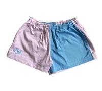 Hazy Blue Nelson - Coloured Block Shorts, Unisex Sports and Leisure - Mens Shorts/Womens Shorts (UK, Alpha, M, Regular, Regular, Pink/Blue)