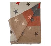 Hazy Blue Star Print Scarf Pashmina Feel Warm Soft Shawl Wrap Large (cream)