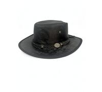 Hazy Blue Unisex Darwin Genuine Distressed Leather Australian Cowboy Crushable Foldable Hat - Choc Brown (UK, Alpha, XL, Brown)