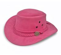 Hazy Blue Women's Premium Quality Cowgirl Pink Poly Suede Western Hat | Lightweight Stylish Western Fashion Hat for Rodeos, Festivals & Everyday Wear (UK, Alpha, S, Cerise Pink)