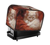 Hazy Cat Toaster Cover 2 Slice, Waterproof Bread Machine Covers with Pockets Universal Size Kitchen Small Appliance Cover with Handle, Dust and Fingerprint Protection