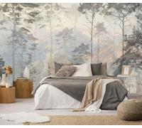 Hazy Forest Wall Mural, Abstract Nature Landscape Wallpaper, Background Wall Decoration Patterns（Non-self-Adhesive）