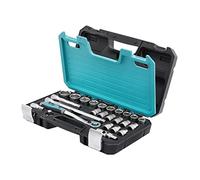 HB 120-Tooth 1/2 Inch Drive Reversible Ratchet Handle 25 Pieces Socket Set, Ergonomic, Push Button, Quick Release, Extension Bar with hex Head, Made in Taiwan AKM018-G