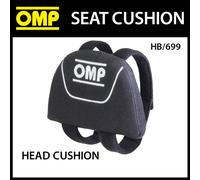 HB/699 OMP RACING SEAT HEAD/HELMET SUPPORT CUSHION in BLACK WITH FITTING STRAPS