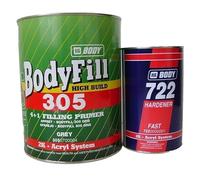 HB Body 4L Grey 2k Primer Filler & 1L Activator 4:1 Kit Excellent High Build Quick Drying & Easy To Sand