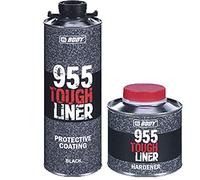 HB Body 955 Tough Liner 1 Litre Spray Coating Truck Bed Boats Trailers in Black Will cover 3m sq approx a durable 2K polyurethane coating that provides surfaces with a protective barrier.