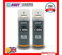 HB Body C496 Aerosol Motorcycle and Car 2k Clear Lacquer High Solids 400ml PETROL RESISTANT