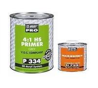 HB Body Pro P 334 HS Grey Primer Filler 4:1 Kit 2k VOC Compliant with Hardener Fast Drying & Excellent Levelling Suitable For Original Or Old Paint Work