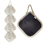 HB Dual-Textured Exfoliating Washcloths with Scrubbing and Soft Side, Cotton cloth Body Face Scrubber for Bath, Shower, 9.9" Set of 5
