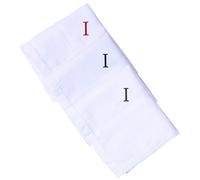 HB Initial Handkerchief for Men, 3 Piece Monogrammed Embroidered Pure Cotton King size White Hanky Gift set (I)