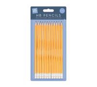 HB Pencils 12 Pack, Wood Pencils with Eraser Tip, HB Lead Grade for Writing, Drawing and Sketching, Ideal for School, Home and Office Use, Traditional Orange Design