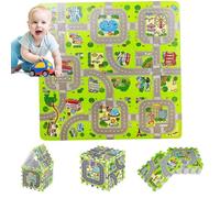 HB.YE Puzzle Mat Babies Soft Play Foam Interlocking Tiles-Kids Road Traffic Sensory Trainning Jigsaw-Children Educational Playmat Rug-Great for Bedroom Playing with Toy Cars Trucks (9 piece)