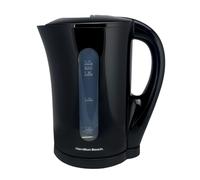 Hamilton Beach Essential Plastic ElectricKettle, 1.7L, Boil Dry Protection, Detachable Filter, Ergonomic Design, Pull Lid, Makes 7 Cups, Auto Shut Off, Water Level Window - HB1107B, Black