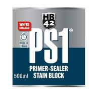 HB42 PS1 Primer-Sealer Stain Block - Premium Shellac-Based, One-Coat Stain Blocker - Ideal for Interior Woodwork, Plaster, Tiles, Varnish, and More (500ml)